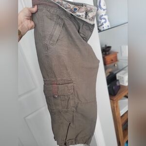 CAbi Womens Brown Cargo Cropped Pants